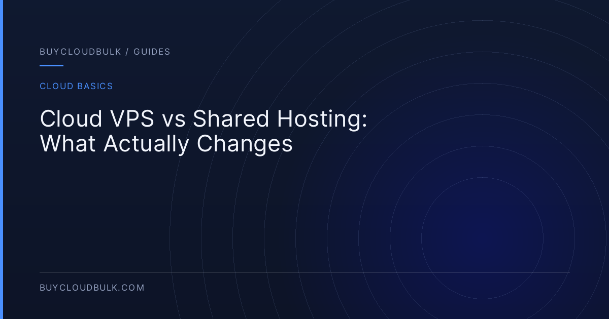 Cloud VPS vs Shared Hosting: What Actually Changes - BuyCloudBulk guide