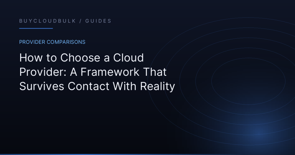 How to Choose a Cloud Provider: A Framework That Survives Contact With Reality