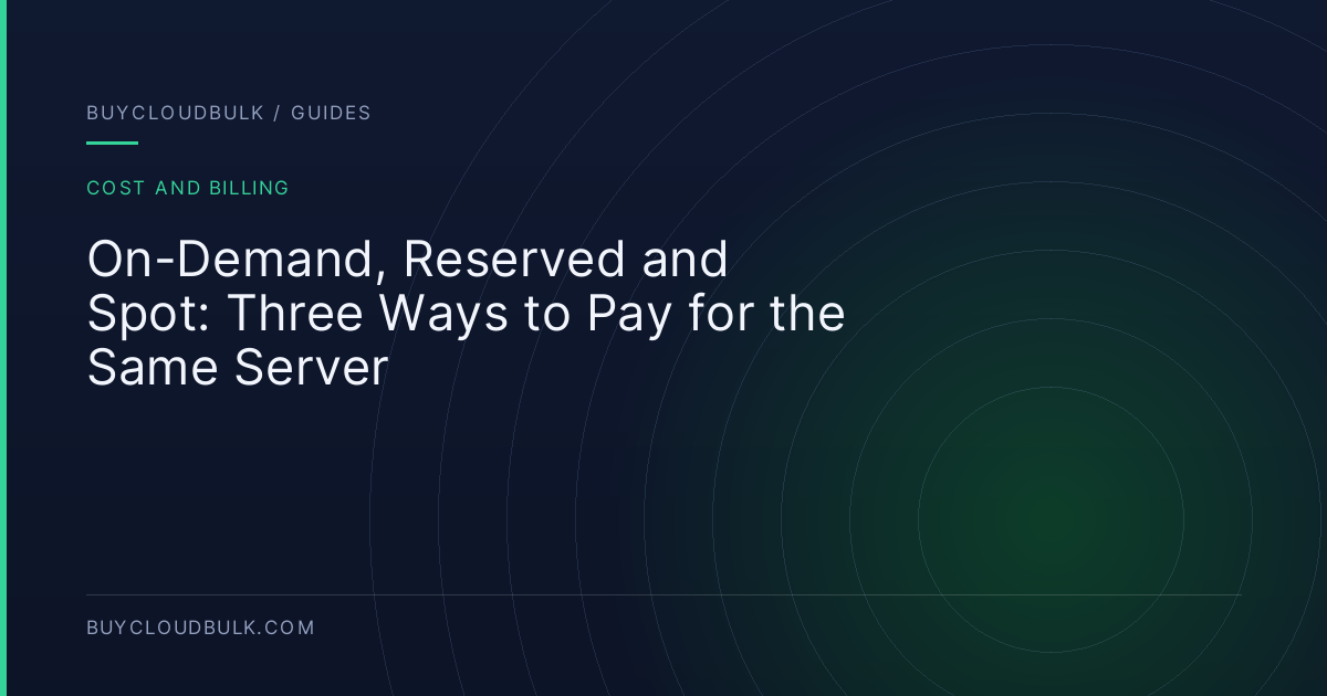 On-Demand, Reserved and Spot: Three Ways to Pay for the Same Server - BuyCloudBulk guide