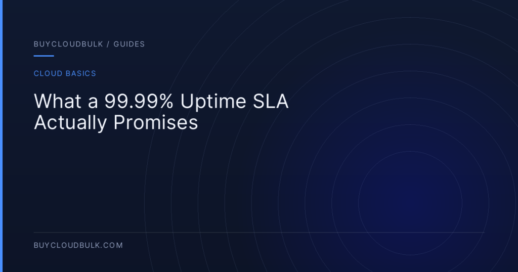 What a 99.99% Uptime SLA Actually Promises - BuyCloudBulk guide