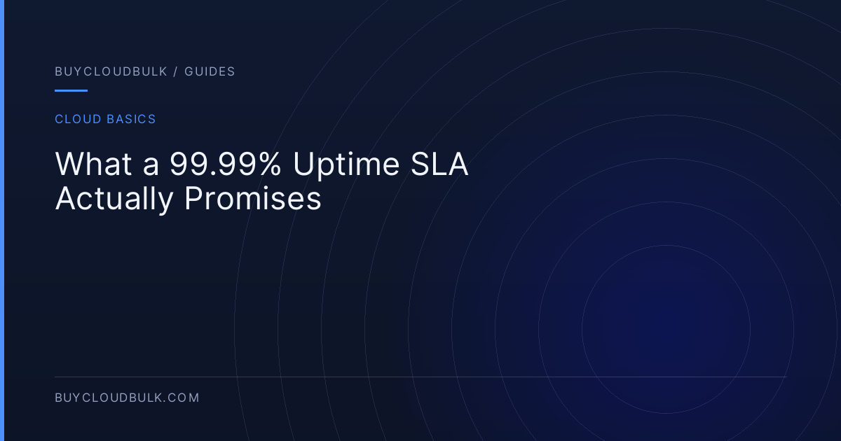 What a 99.99% Uptime SLA Actually Promises - BuyCloudBulk guide